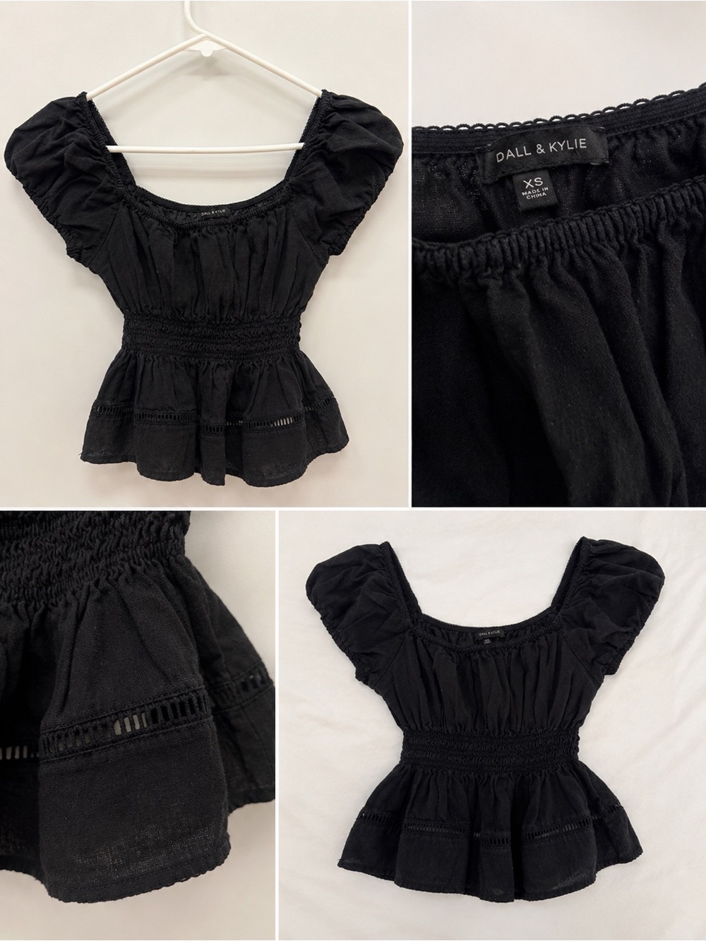 DALL & KYLIE Black Crop Top, Y2K style